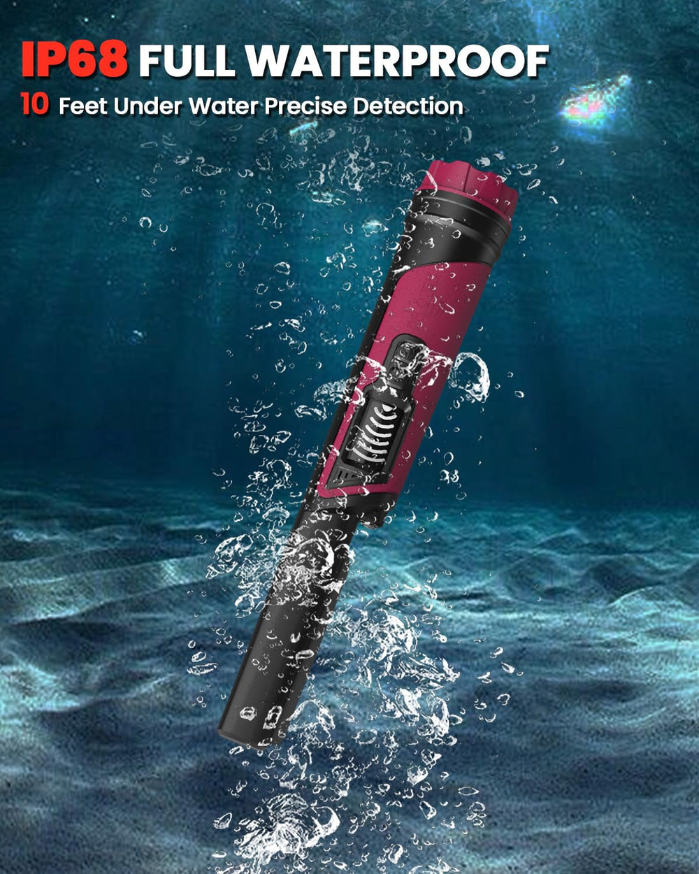 DR.ÖTEK pinpointer submerged controlling searches underwater for wet-sand recovery
