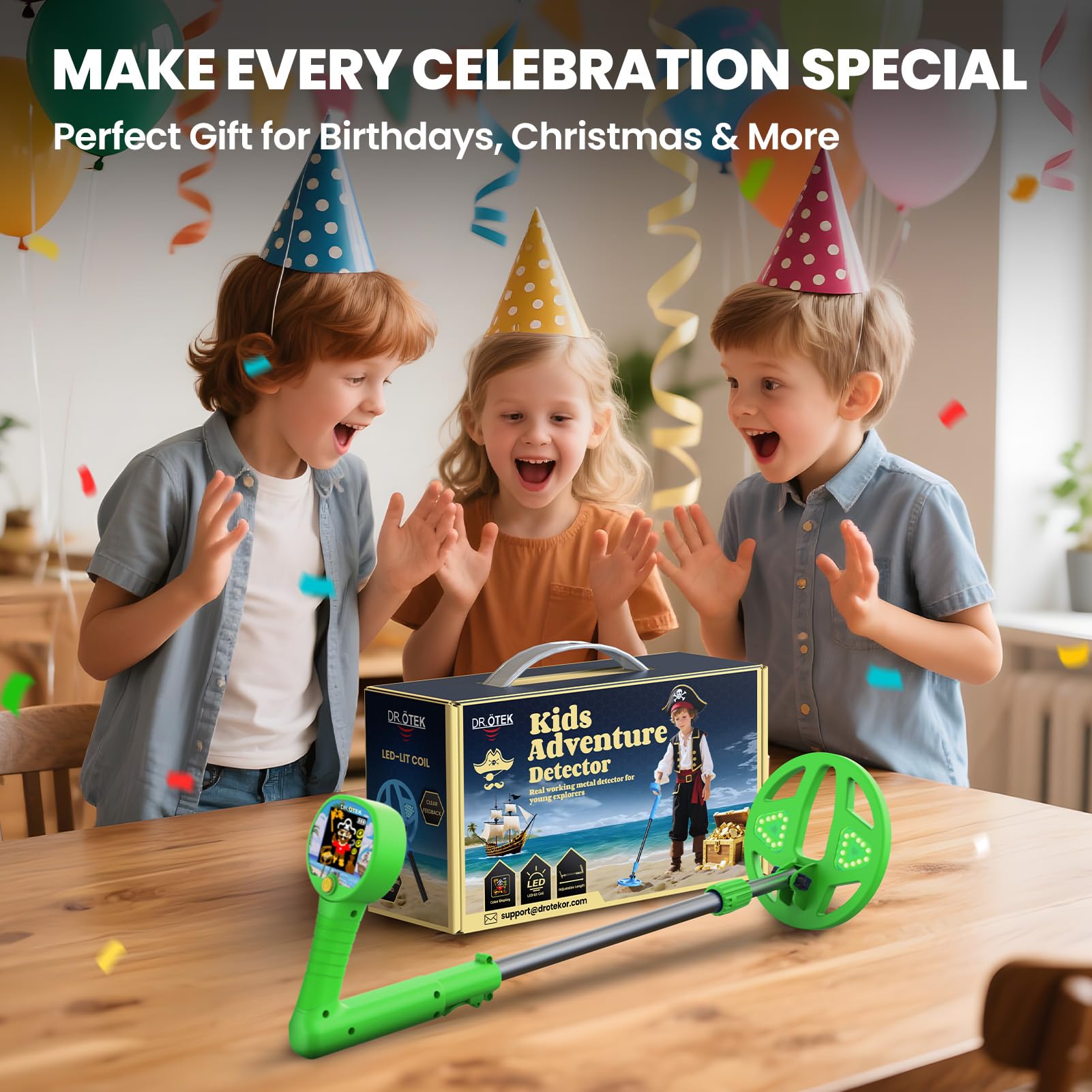 DR.ÖTEK retail box and label highlighting key features and safe kid-friendly design