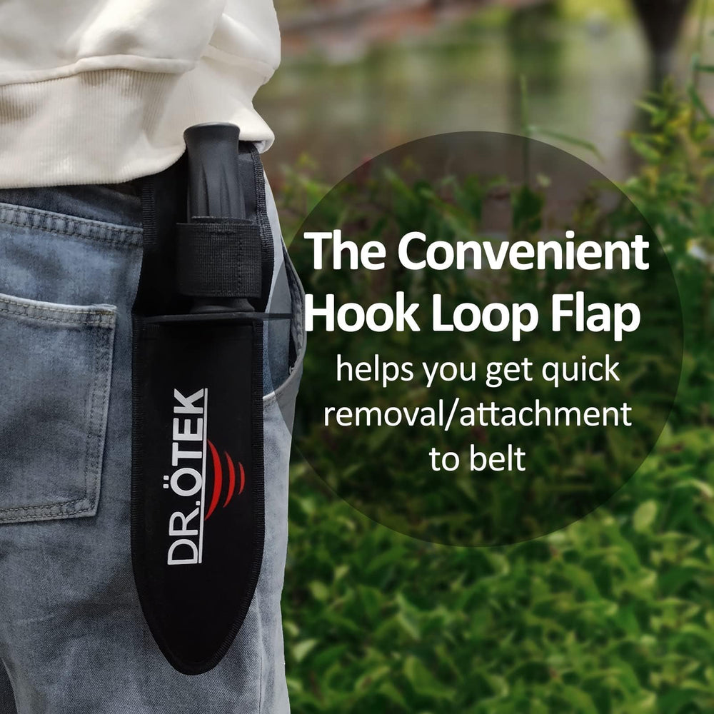 DR.ÖTEK sheath back view showing reinforced belt loop for secure carry
