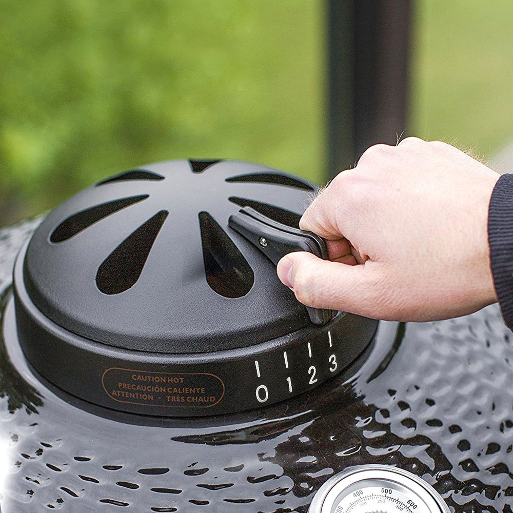 Dracarys cast aluminum top vent front view showing durable build and easy control
