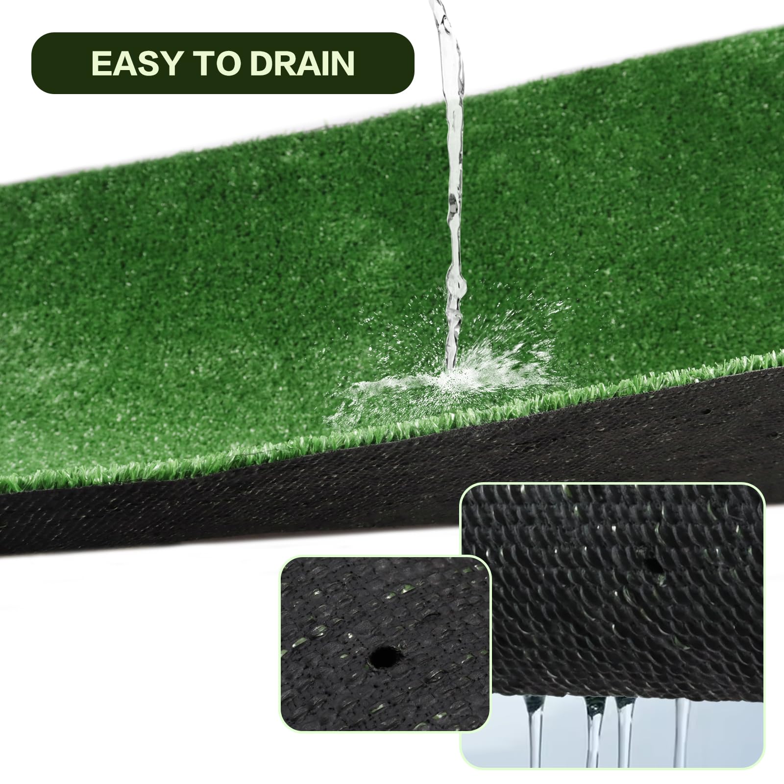 FREADEM drainage holes on backing closeup, quick water release and drying