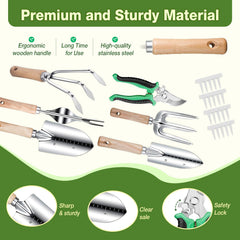 Drametic+ ergonomic wooden handle detail displaying comfortable non-slip grip