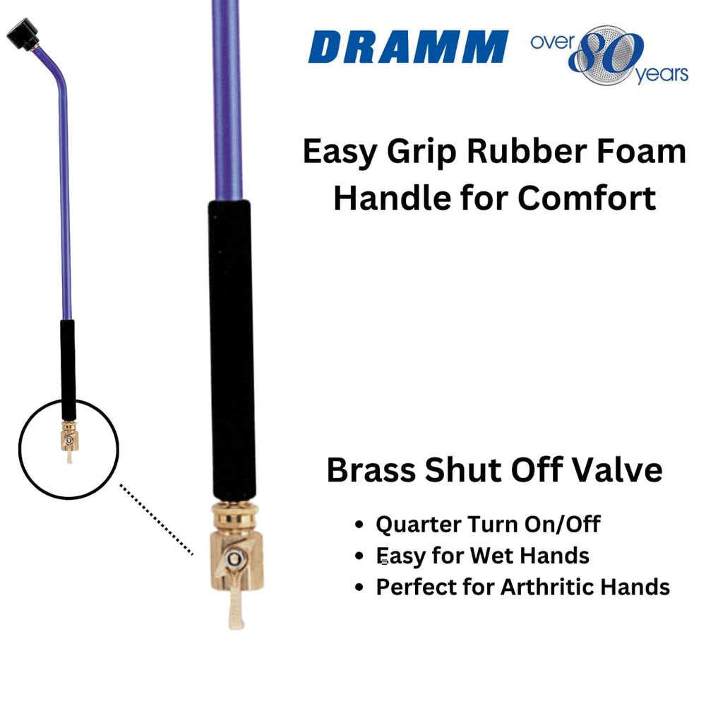 Dramm ColorMark length shown with gardener to demonstrate 30-inch reach