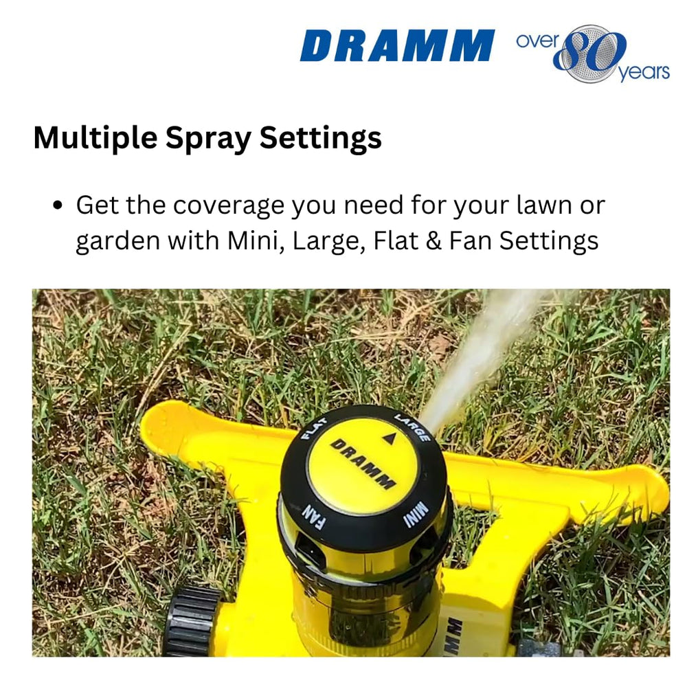 Dramm ColorStorm overlay of four spray patterns showing versatile coverage options
