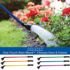Dramm One Touch Rain Wand nozzle spray pattern showing gentle shower benefit