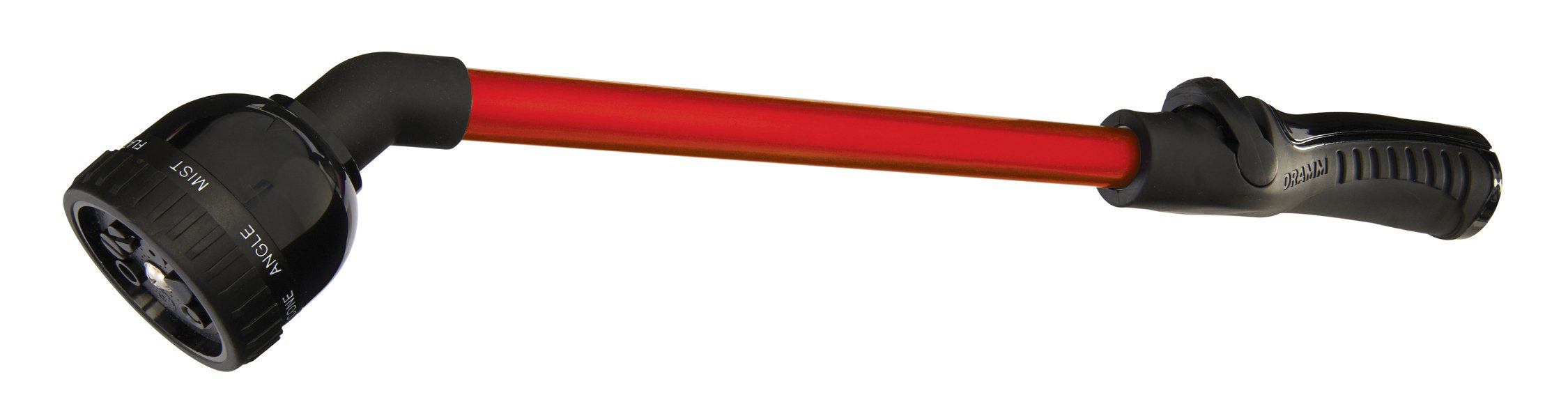 Dramm RainSelect front view showing red wand and nozzle, precise watering control