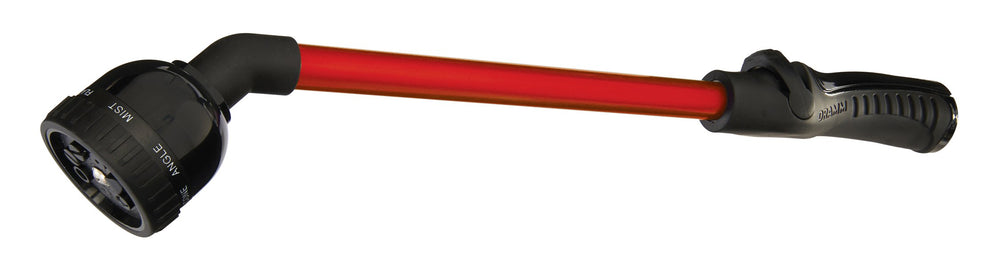 Dramm RainSelect front view showing red wand and nozzle, precise watering control