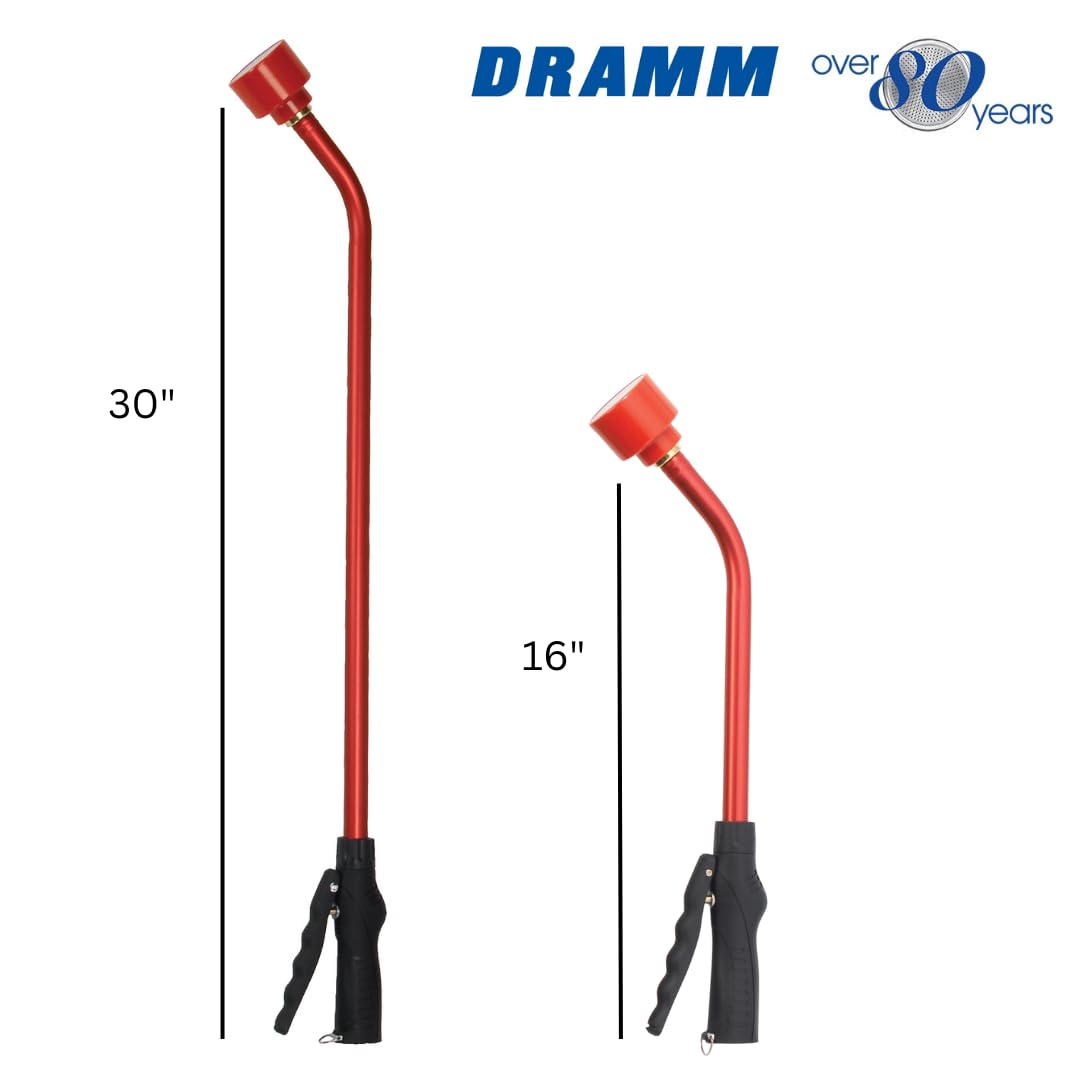 Dramm wand spraying gentle pattern across pots to conserve water