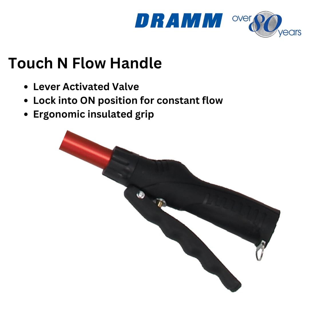 Dramm trigger and lock detail for comfortable control and continuous flow