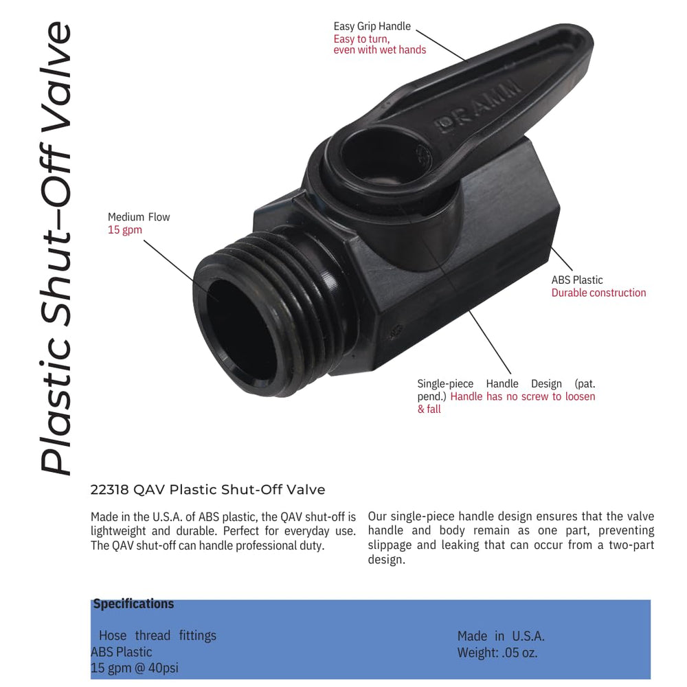 Dramm wand attached to standard garden hose for quick, universal compatibility
