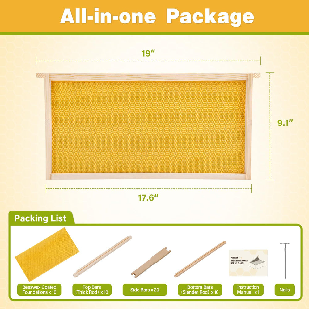 DrawPies deep frame beside ruler showing 9-1/8 inch size for hive compatibility