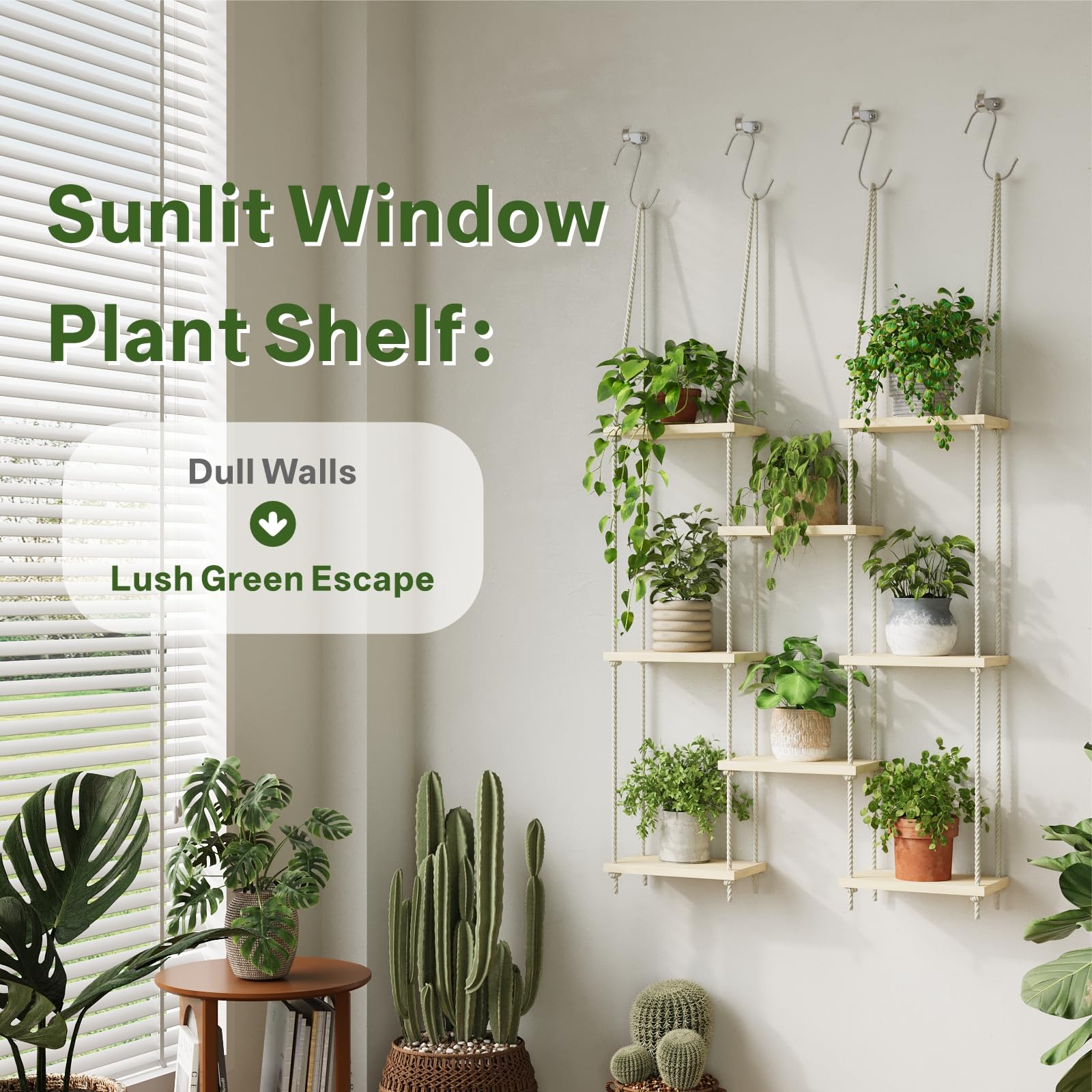 Drconox hung on a curtain rod showing easy no-drill installation and functional decor benefit