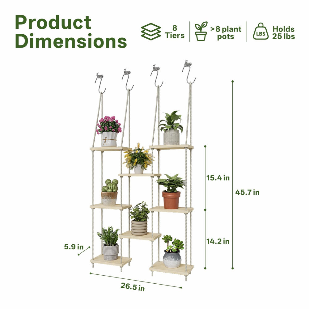 Drconox shelves filled with small pots demonstrating better light exposure and space-saving display