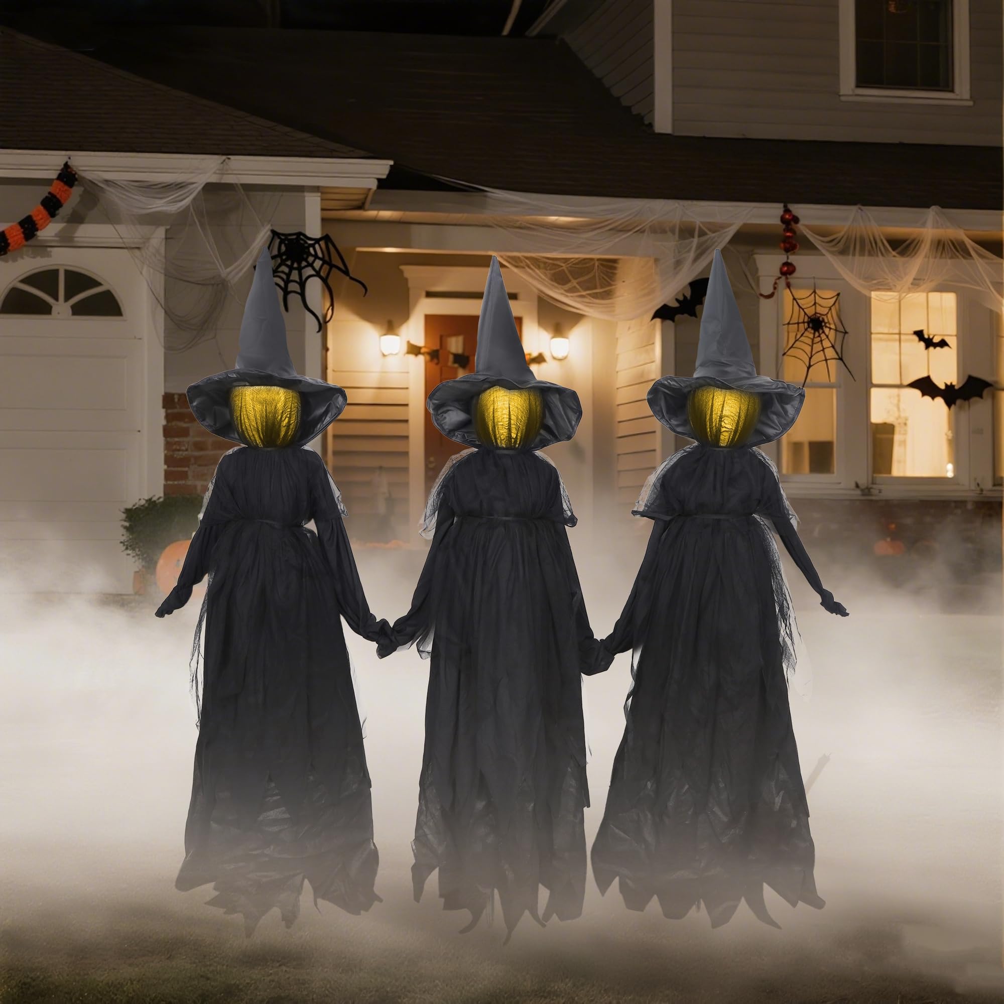 DR.DUDU witches in a backyard party scene enhancing Halloween atmosphere and photo moments