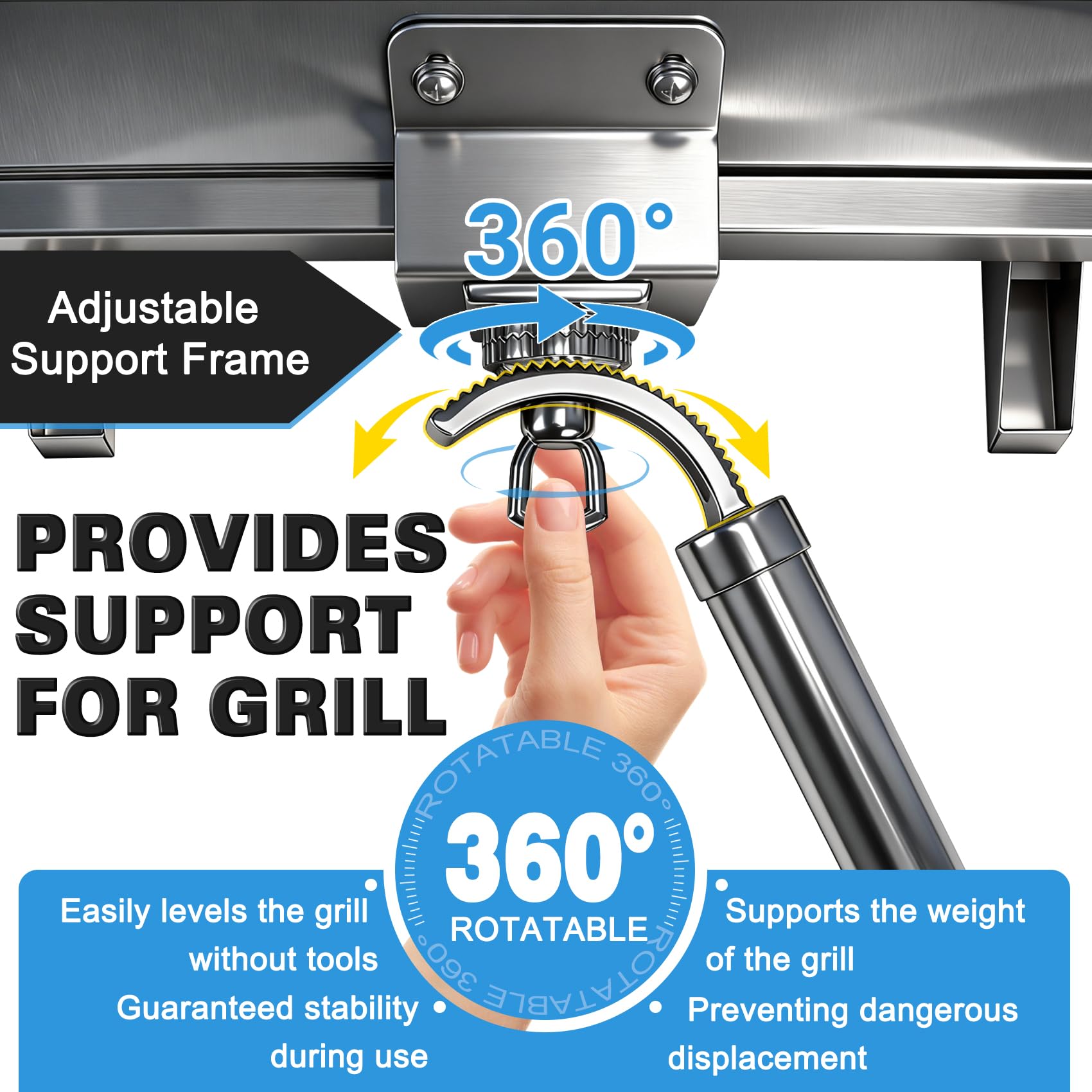 dre rotatable support and mount demonstrating 360 degree adjustment benefit