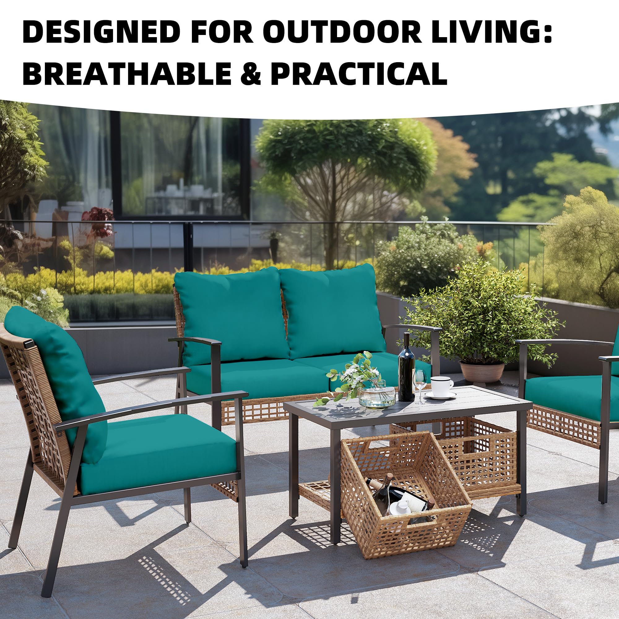 DREAHOTEXTIL cover on patio sofa transforming outdoor seating look