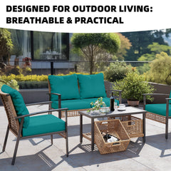 DREAHOTEXTIL cover on patio sofa transforming outdoor seating look