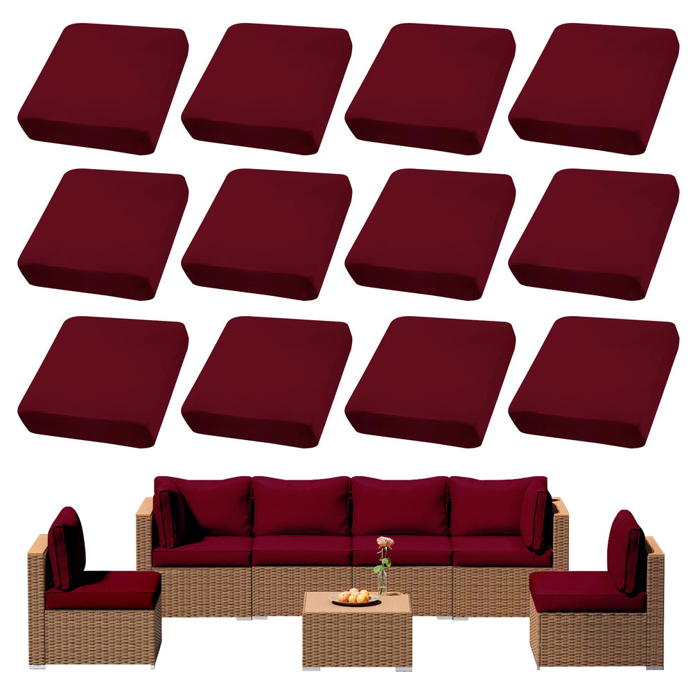 DREAHOTEXTIL front view of 12-piece cover set showing neat folded pack and color