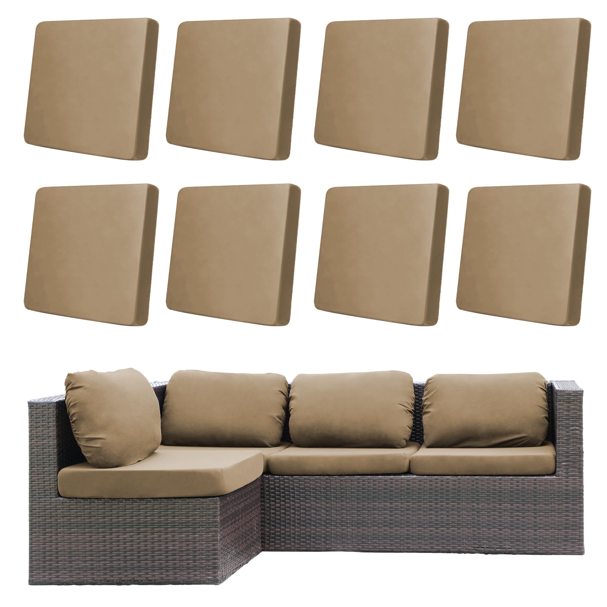 DREAHOTEXTIL front view of 8-piece cover set showing neat protective fit