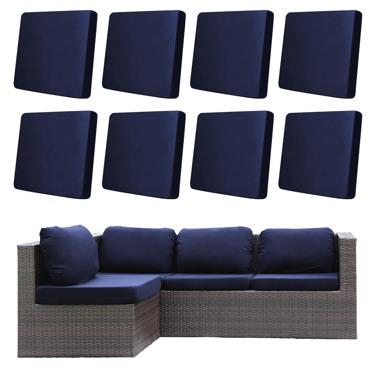 DREAHOTEXTIL front view of covers on patio showing unified style and protection