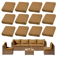 DREAHOTEXTIL front view showing complete 12-piece set refreshing a patio sofa