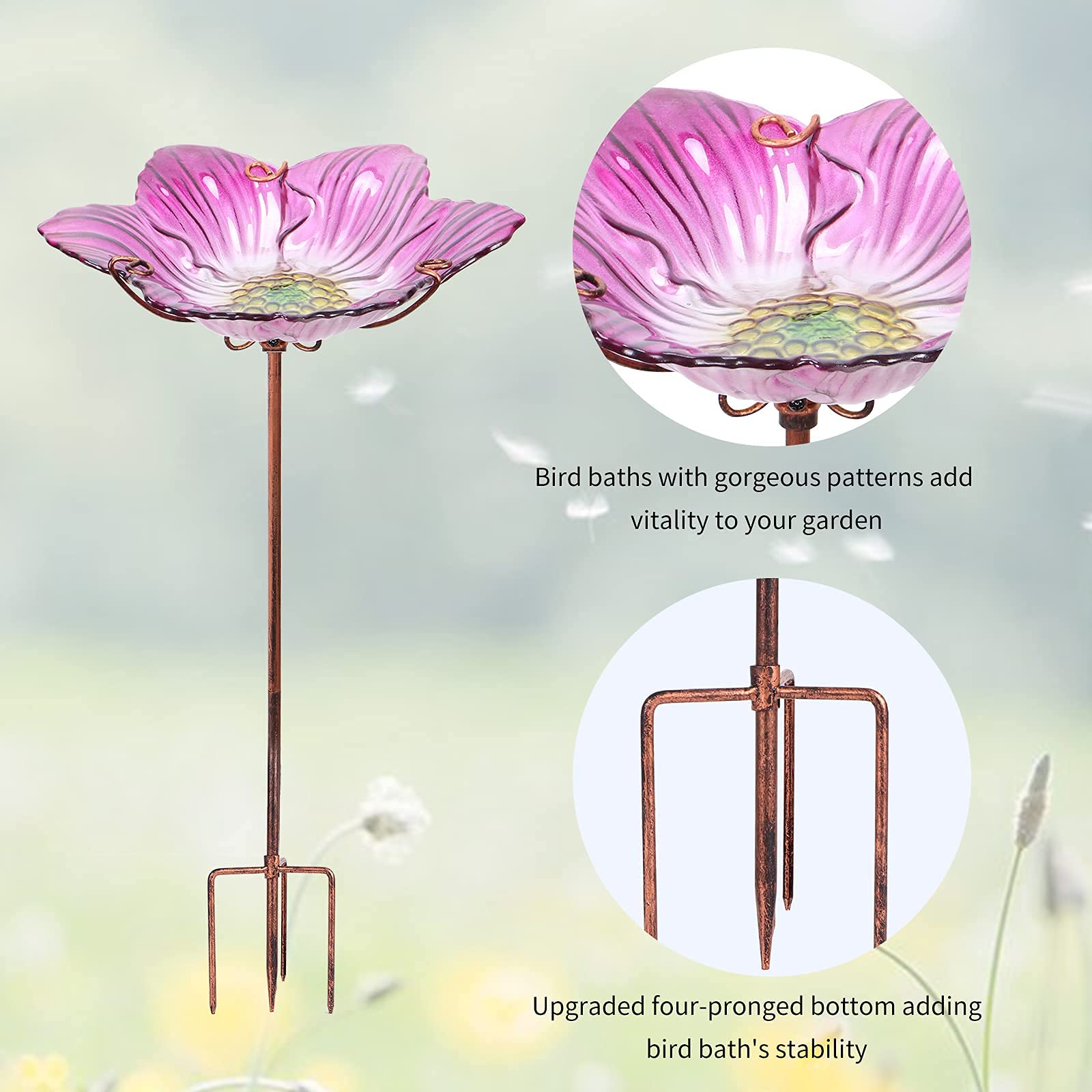 DREAM GARDEN small bird perched on rim demonstrating easy access and visitor appeal