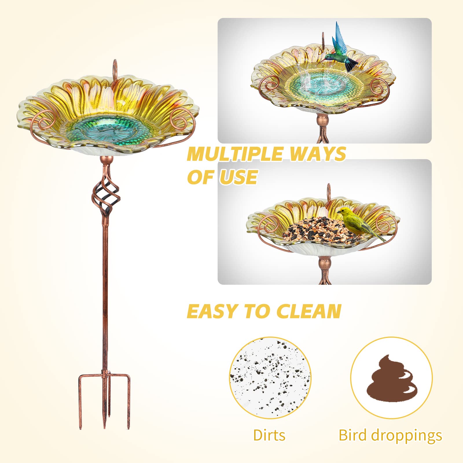 DREAM GARDEN side profile showing shallow basin depth, ideal for small birds