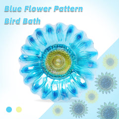 DREAM GARDEN close-up of blue sunflower glass pattern highlighting handcrafted detail and visual attractant