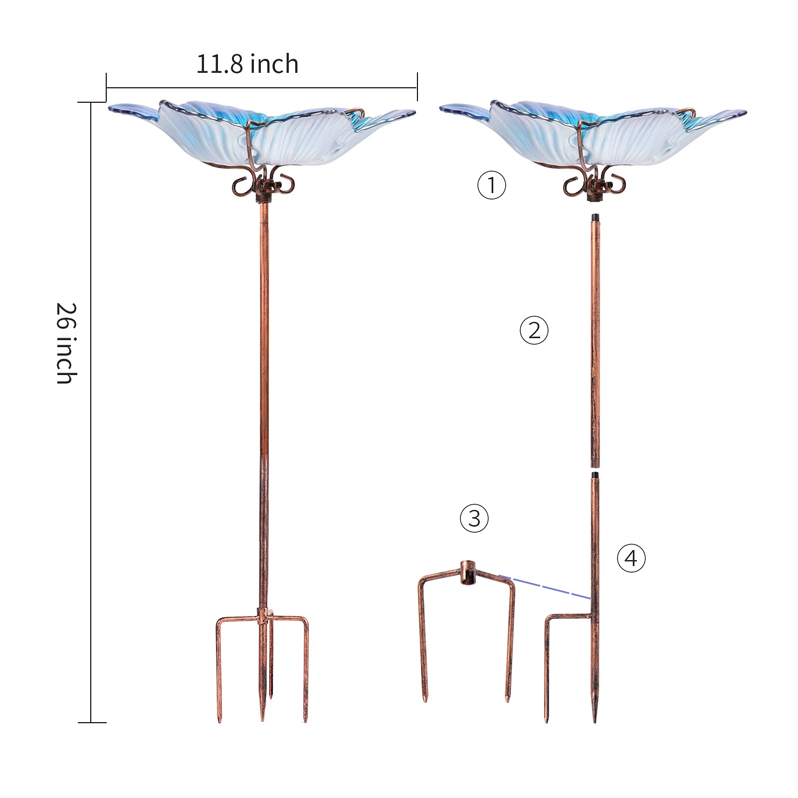 DREAM GARDEN bird bath next to plant pot showing size and scale
