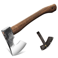 Dream Reach hatchet front view showing full head and handle for reliable camp cutting