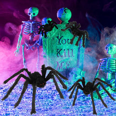 Dreampark close-up of hairy black body and red eyes for realistic spooky detail