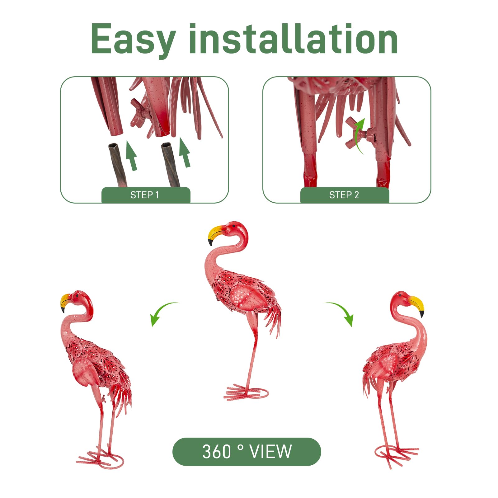 dreamskip flamingo next to ruler showing scale and compact garden-friendly size