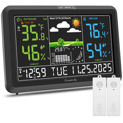 DreamSky front display showing clear time and weather, easy reading benefit