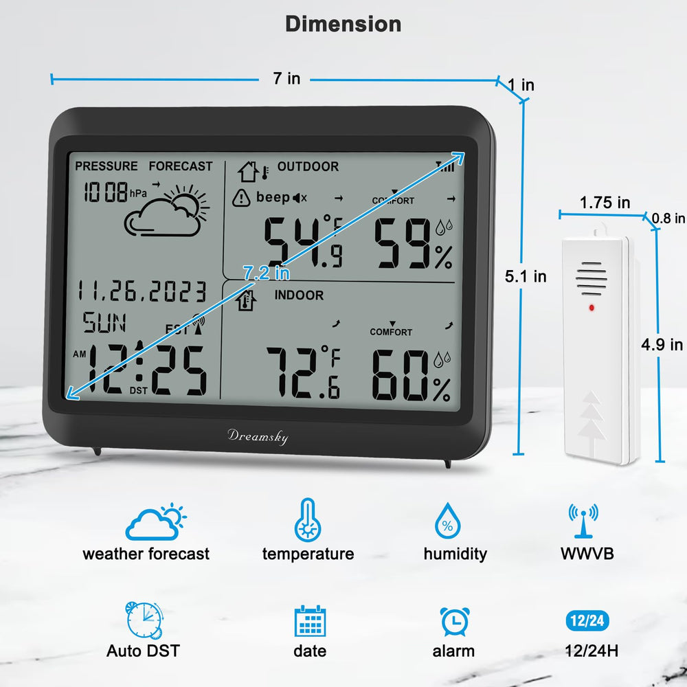 DreamSky display held in hands for scale showing compact size and portable placement benefit