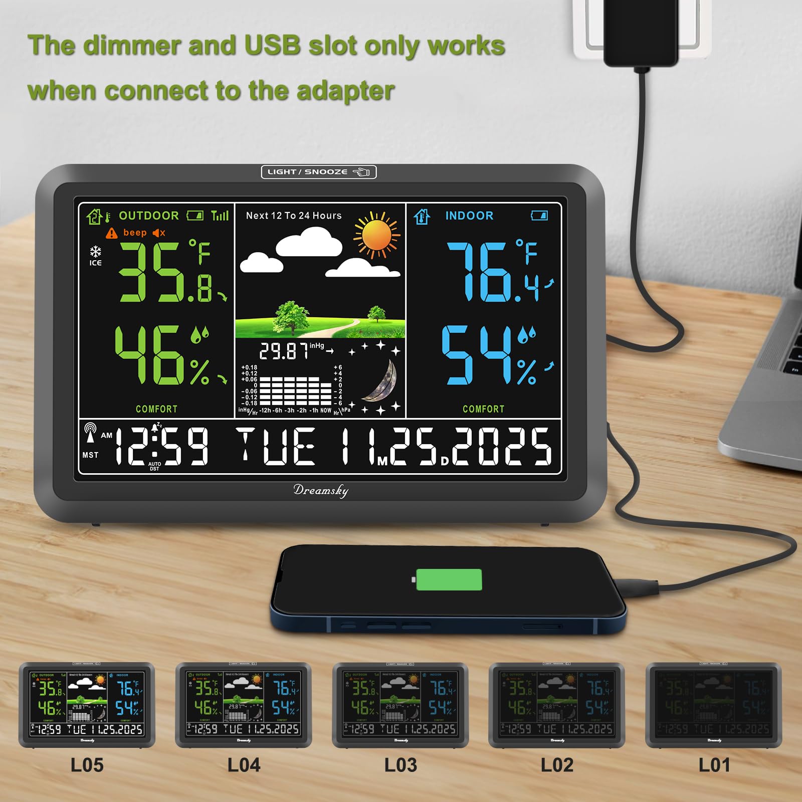 DreamSky sensors placed in yard showing multi-location monitoring advantage