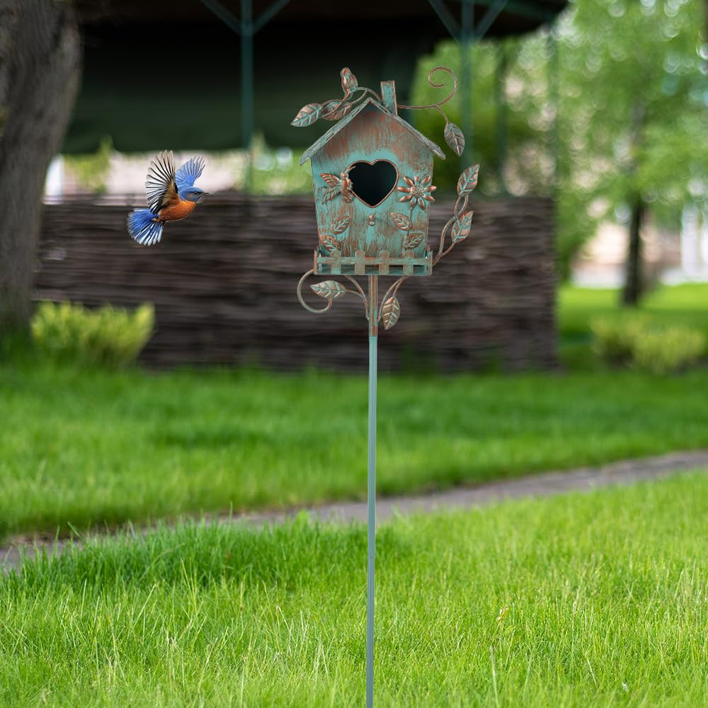 DREAMSOUL birdhouse placed on patio providing decorative wildlife attraction