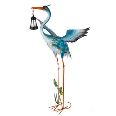 DREAMSOUL front view of full 40.6 inch crane statue showing elegant profile and garden appeal