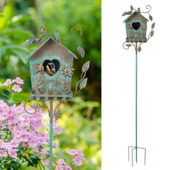 DREAMSOUL front view of green birdhouse showing vintage charm and curb appeal