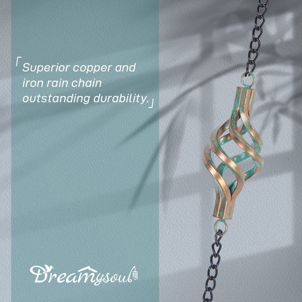 dreamysoul rain chain funneling gutter runoff down cups to minimize splash and erosion
