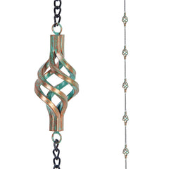 dreamysoul front view showing full 9.7ft rain chain and birdcage design for curb appeal