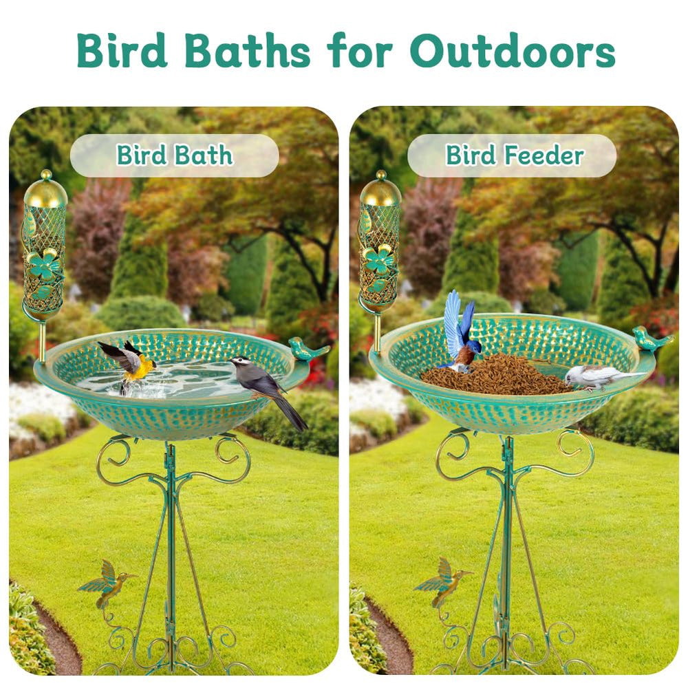 dreamysoul bowl holding a solar fountain showing compatibility and increased bird attraction