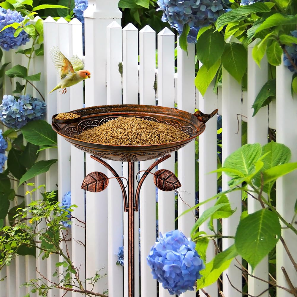 dreamysoul bird bath with solar fountain installed showing moving water appeal