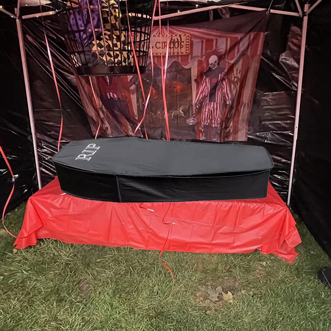 DredQcco outdoor lawn display at night creating spooky atmosphere