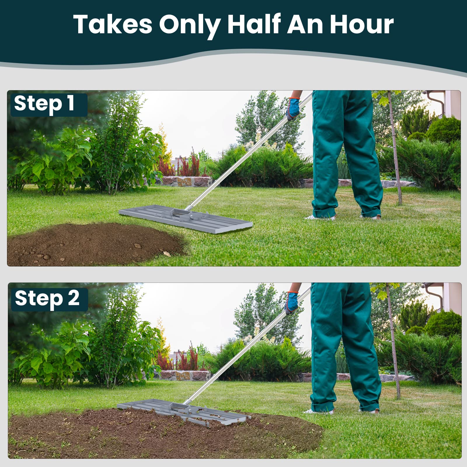 Dremmt in use smoothing lawn for faster, flatter turf preparation