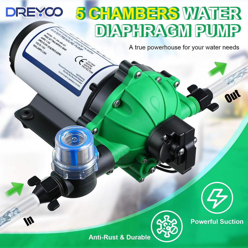 Dreyoo adapters and filter laid out showing ready-to-install convenience