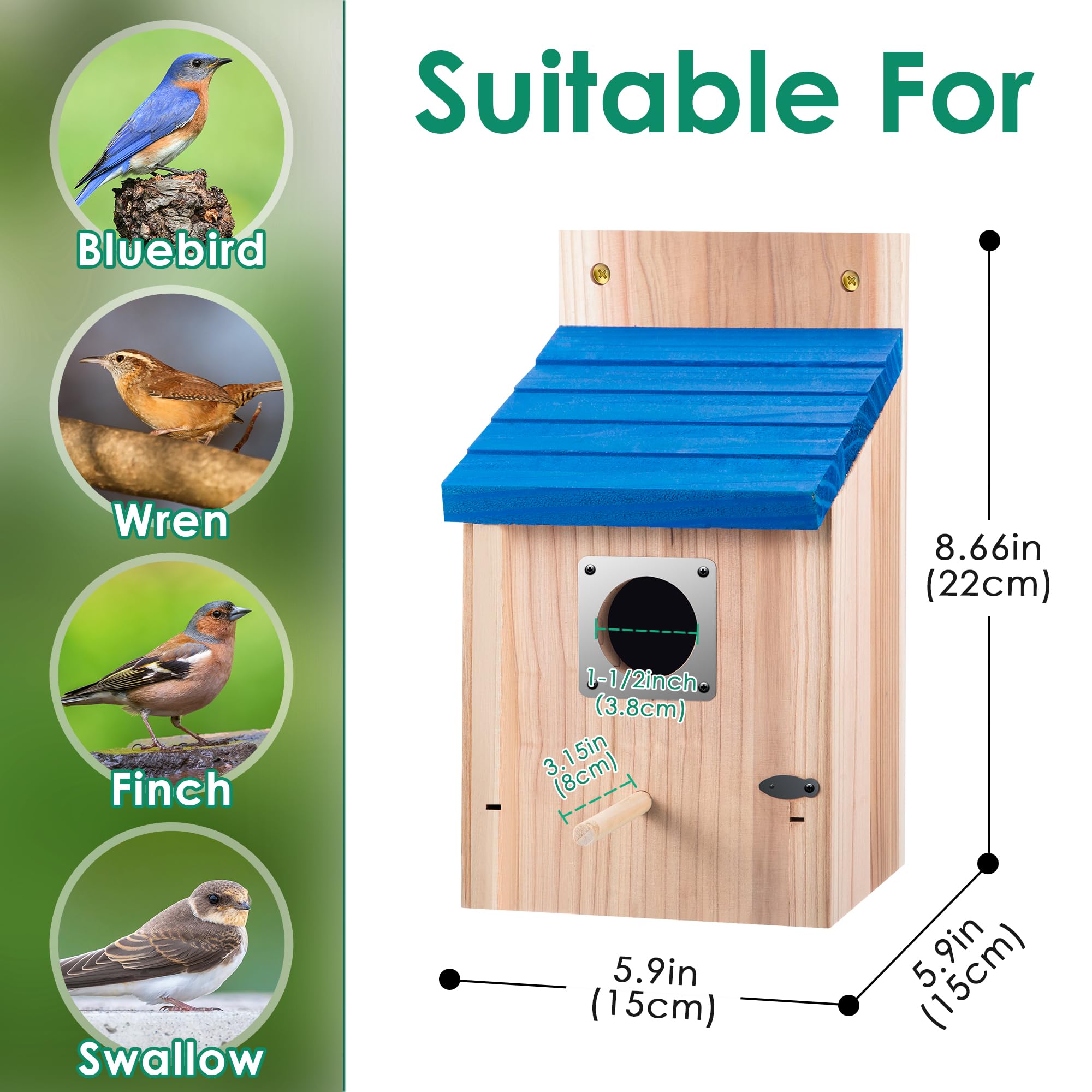 Dreyoo metal entrance guard around hole showing predator protection for nesting birds