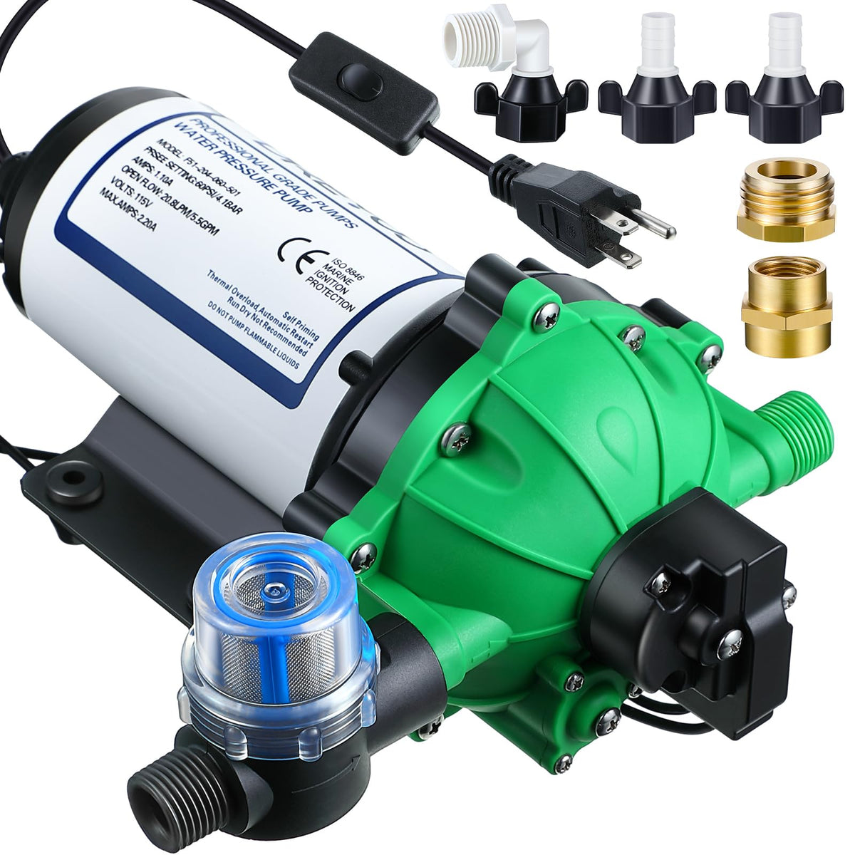 Dreyoo front view showing compact pump design and durable housing for reliable boosting