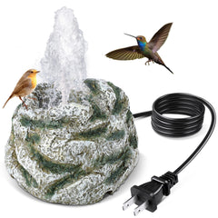 Dreyoo front view gray resin rock fountain showing natural look and curb appeal
