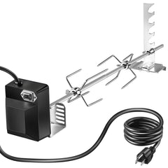 Dreyoo front view of full rotisserie kit showing included pieces and setup benefit