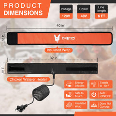 Dreyoo close-up of heating element and PVC blanket, highlights durable warm layer